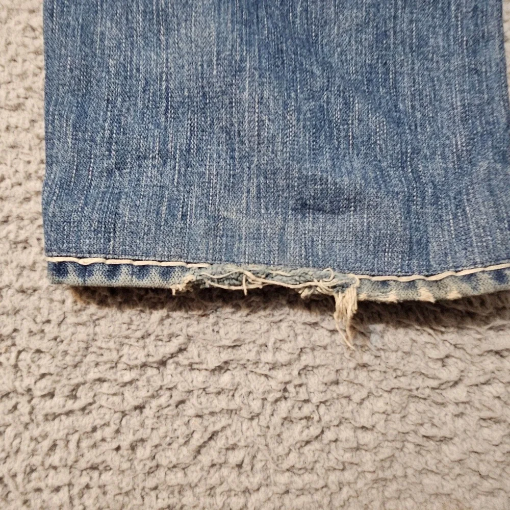 Vintage True Religion Denim Blue Jeans Men's Size 44x34 Point Guard Thick Stitch